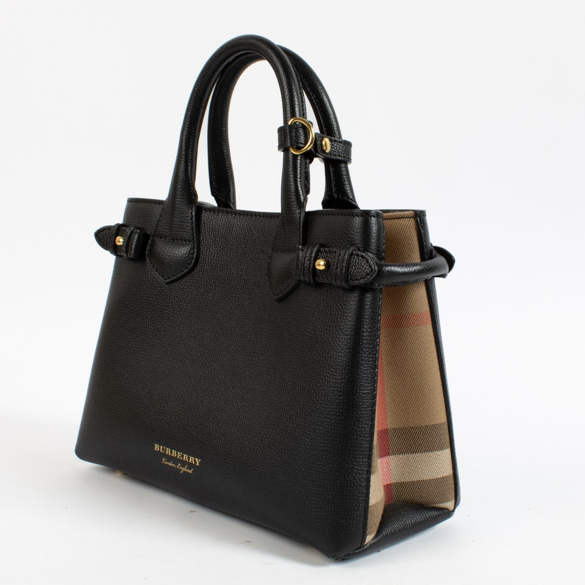 Shop 100% authentic second hand Burberry Black Small Banner Top Handle Bag on Labellov.com