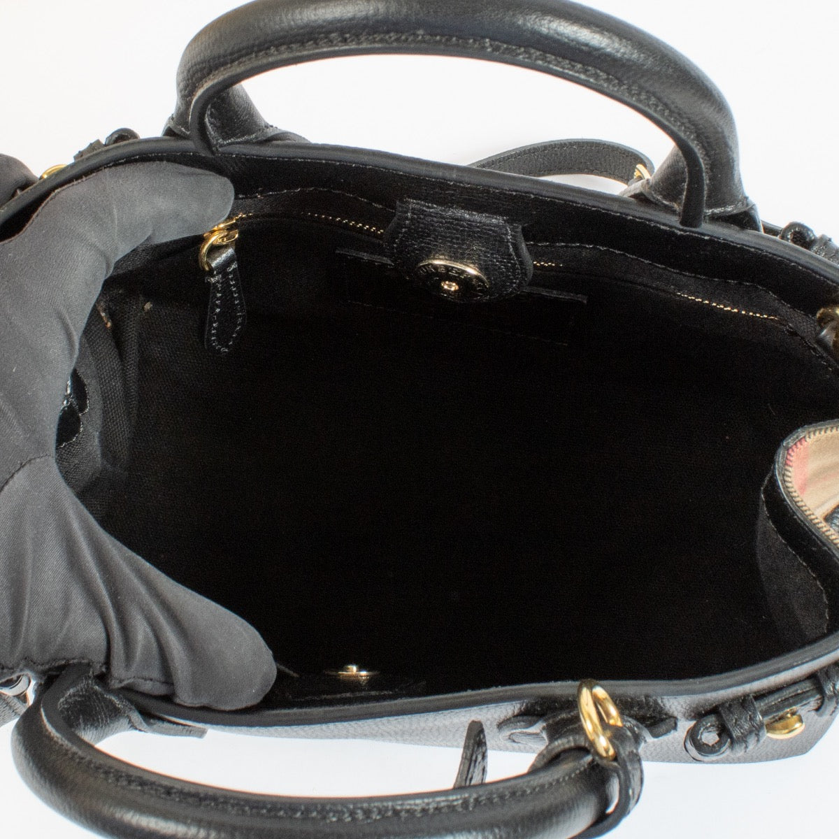 Shop 100% authentic second hand Burberry Black Small Banner Top Handle Bag on Labellov.com