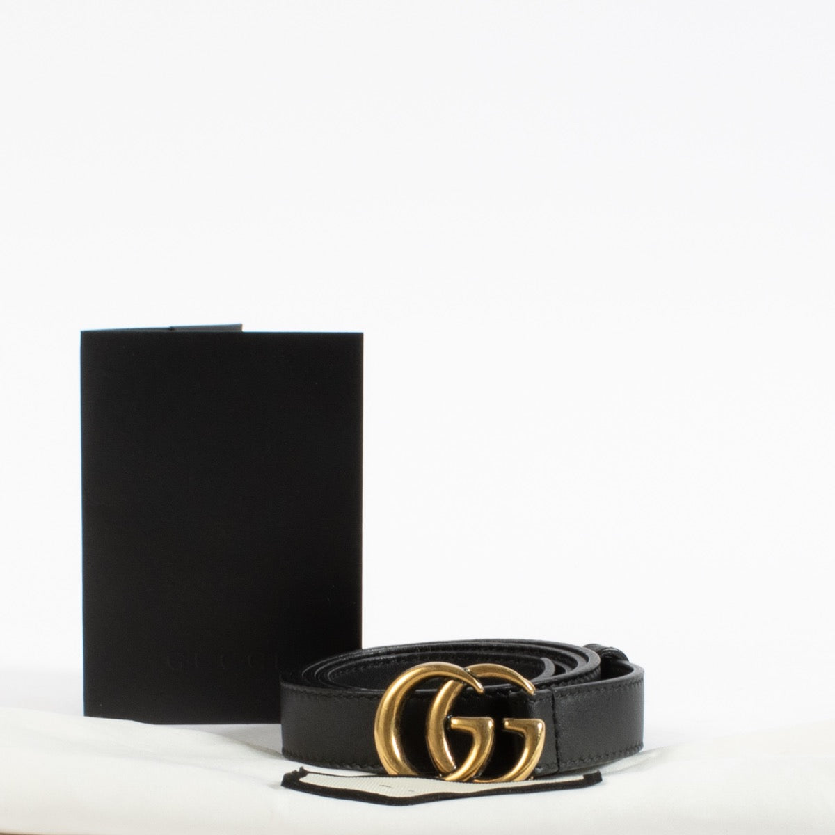 Shop 100% authentic second hand Gucci Black GG Marmont Thin Belt on Labellov.com