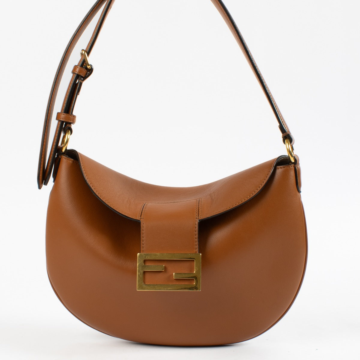 Fendi Brandy Vitello Grace Kleine Croissant Tas