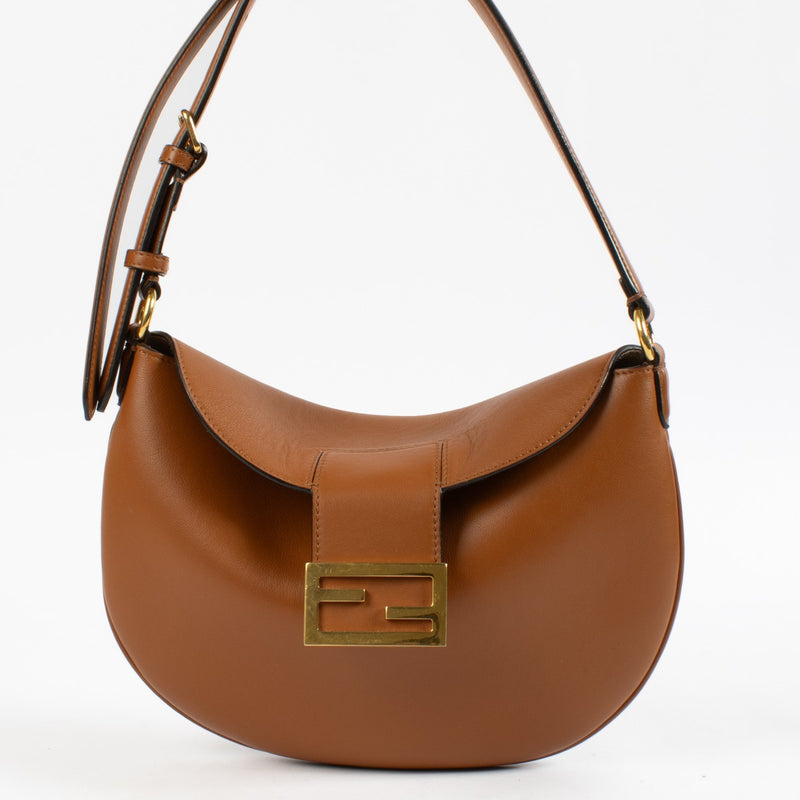 Fendi Brandy Vitello Grace Small Croissant Bag