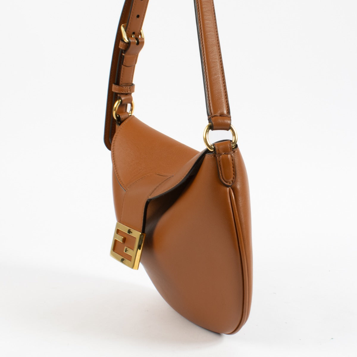 Fendi Brandy Vitello Grace Kleine Croissant Tas