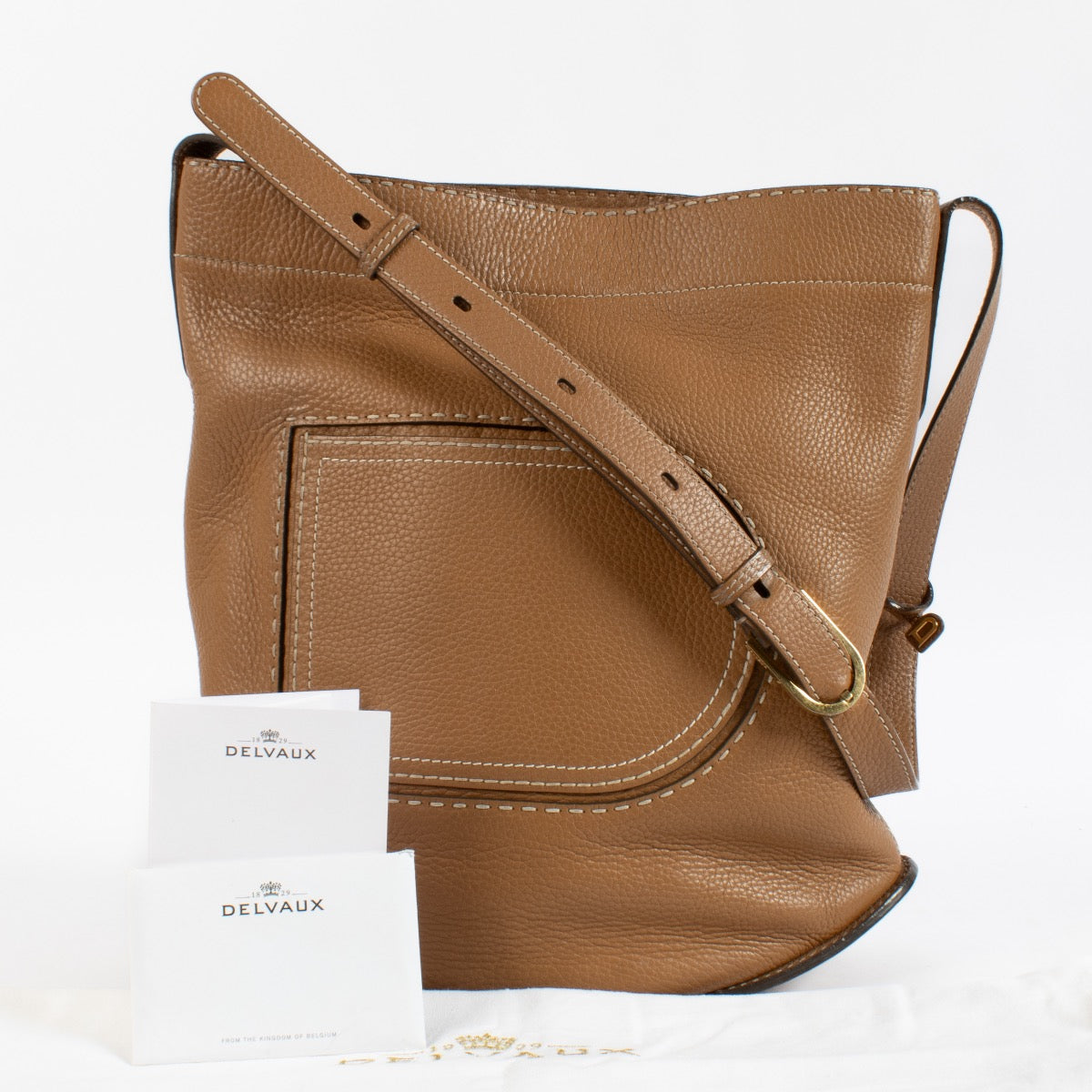 Shop 100% authentic second hand Delvaux Vegetal Taurillon Soft Pin Surpique Crossbody on Labellov.com