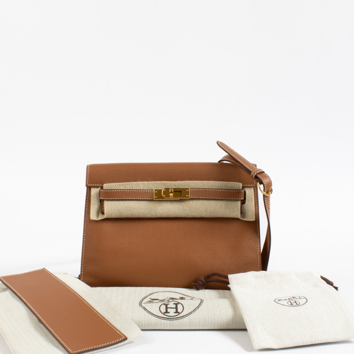 Hermès Kelly Danse Gold Evercolor GHW