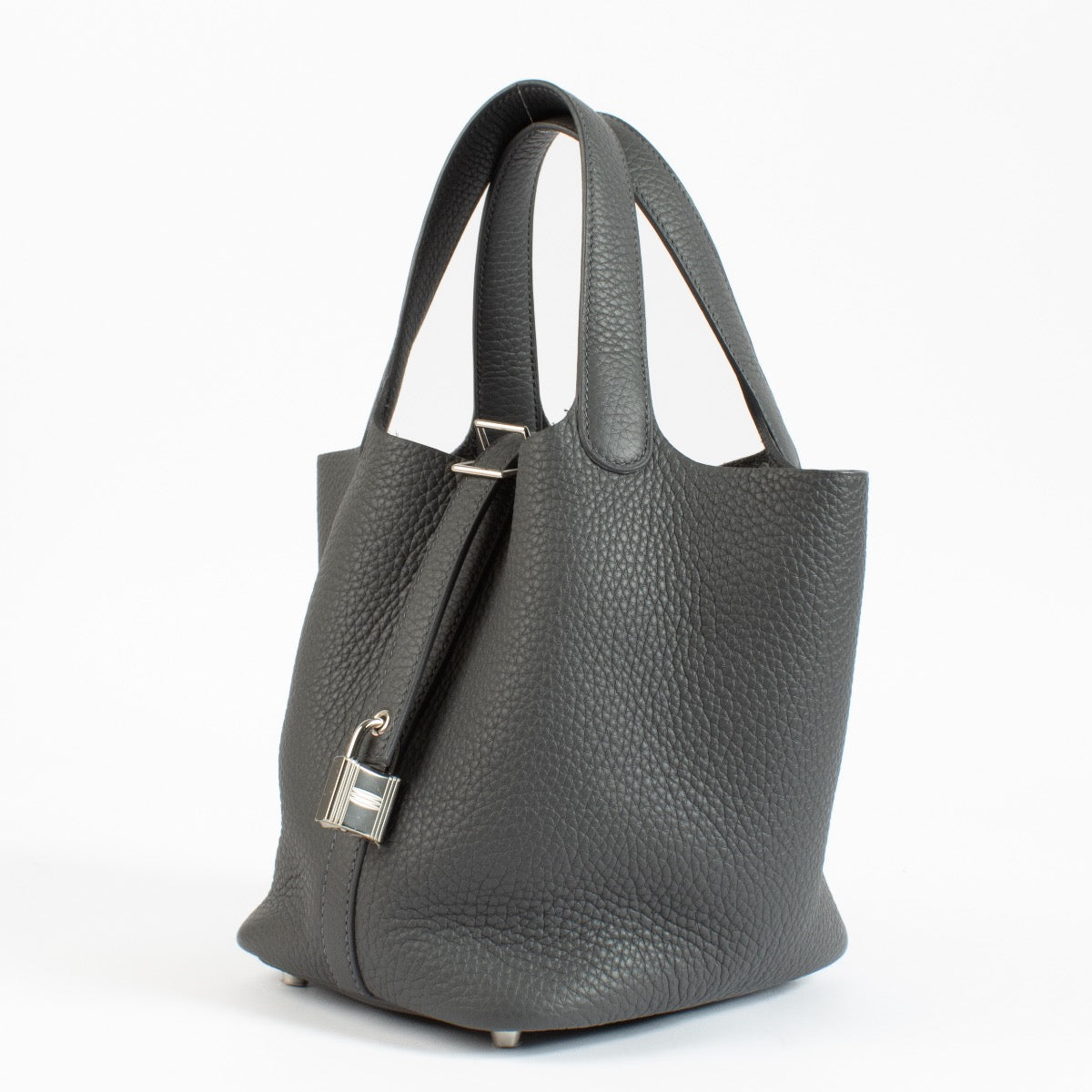 shop 100% authentic second hand Hermès Picotin Lock 18 Gris Ardoise Clemence Taurillon PHW on Labellov.com