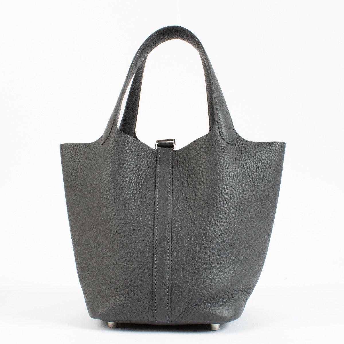 shop 100% authentic second hand Hermès Picotin Lock 18 Gris Ardoise Clemence Taurillon PHW on Labellov.com