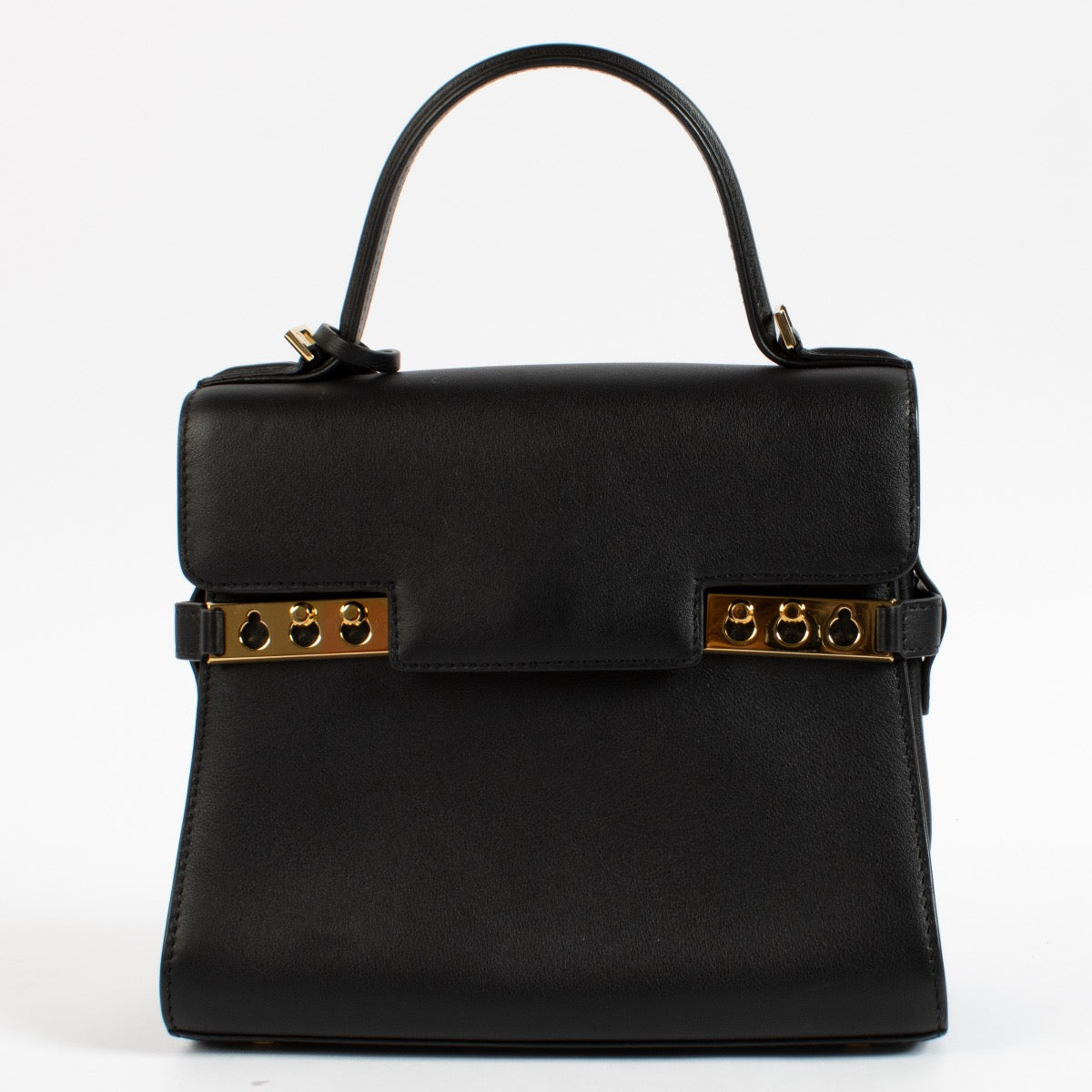 Sac Tempête PM Delvaux en cuir de veau souple noir