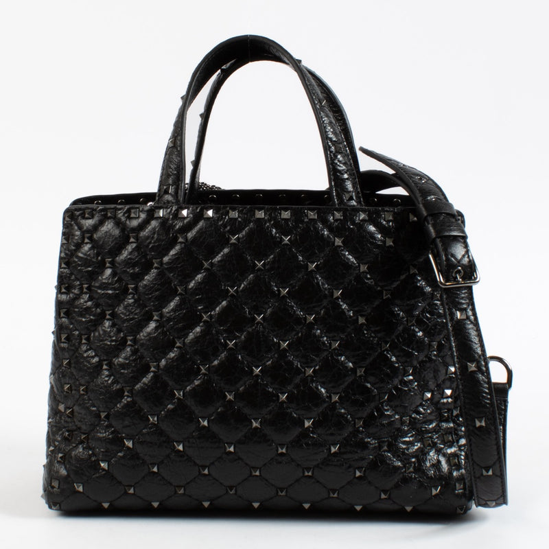 Shop 100% authentic second hand Valentino Garavani Black Rockstud Small Tote Bag on Labellov.com