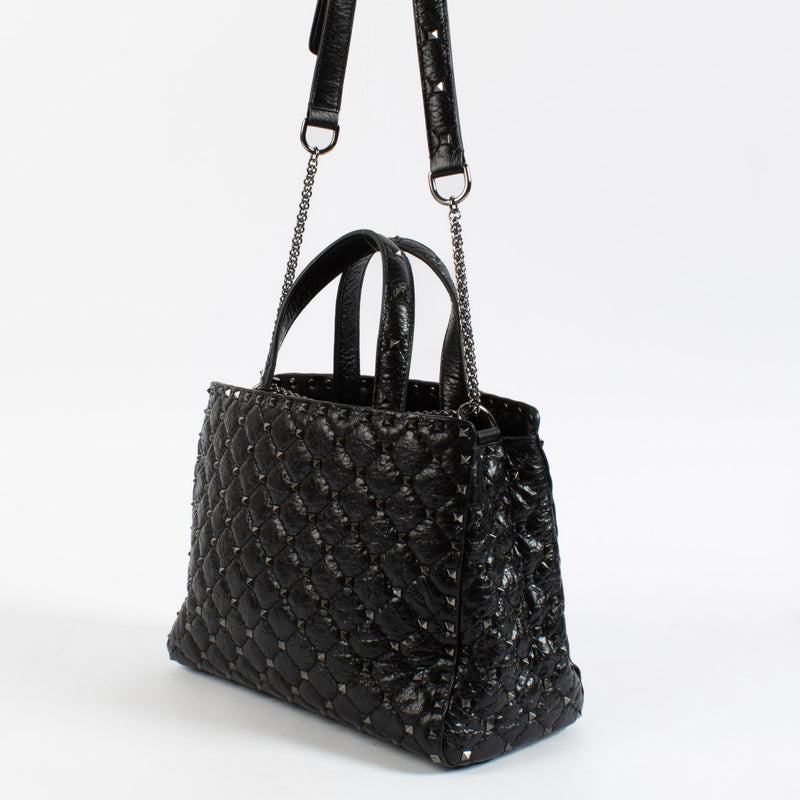 Shop 100% authentic second hand Valentino Garavani Black Rockstud Small Tote Bag on Labellov.com