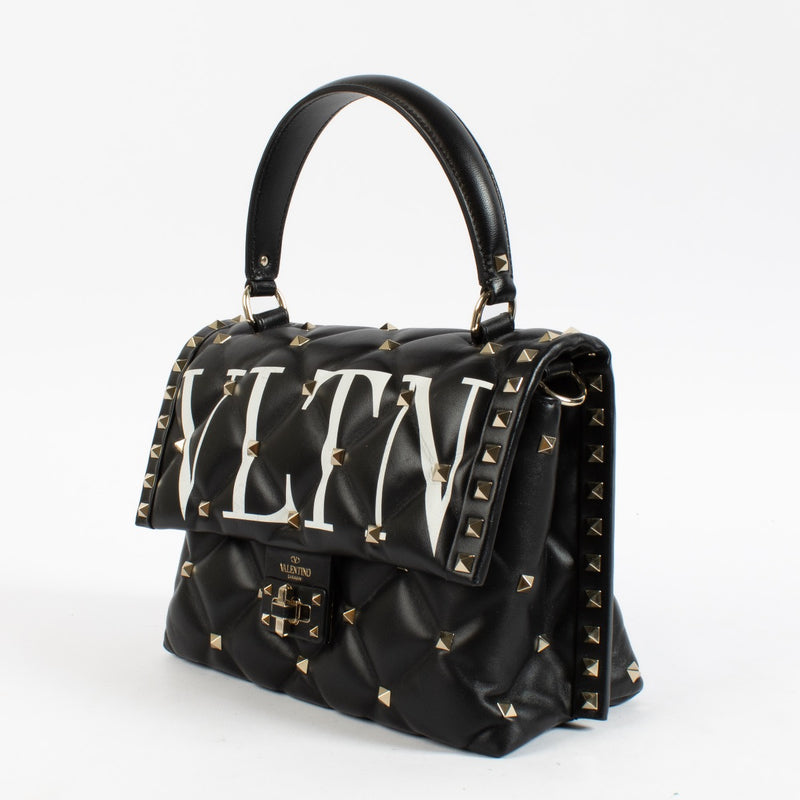 Shop safe online at Labellov in Antwerp, Brussels and Knokke this 100% authentic second hand Valentino Garavani Black VLTN Candystud Bag