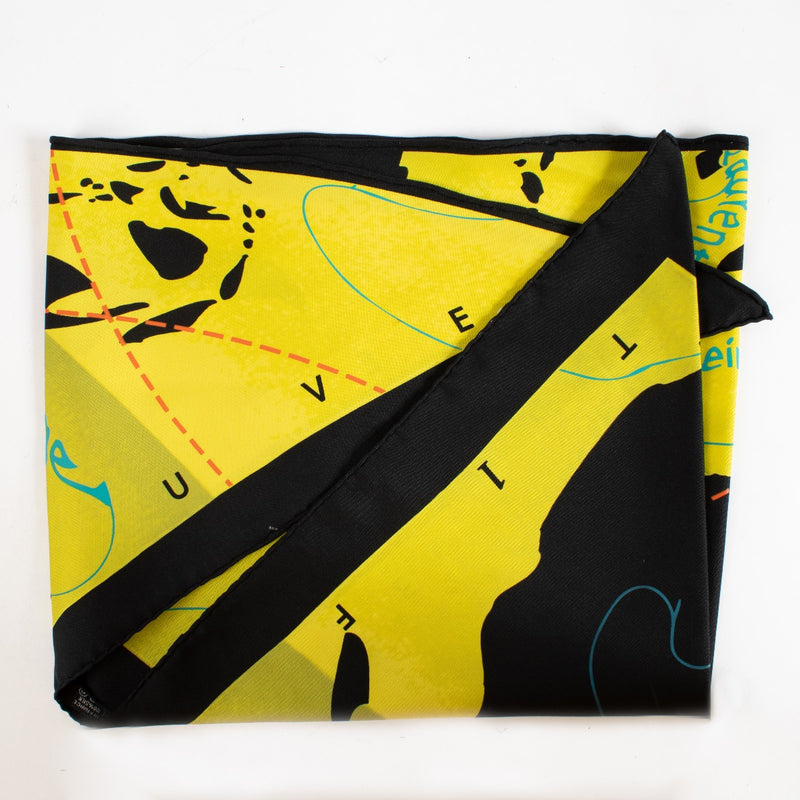 shop 100% authentic second hand Hermès Le Monde Est 1 Fleuve Triangle Silk Scarf on Labellov.com