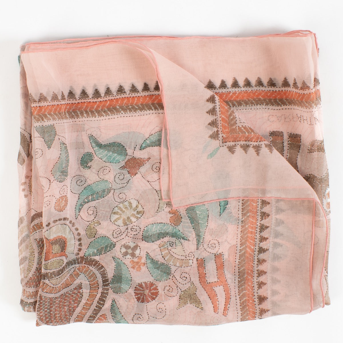 shop 100% authentic second hand Hermès Carré Kantha Mousseline 180 Silk Shawl on Labellov.com