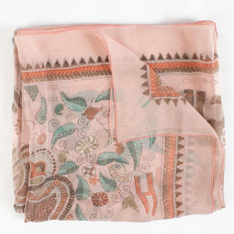 shop 100% authentic second hand Hermès Carré Kantha Mousseline 180 Silk Shawl on Labellov.com
