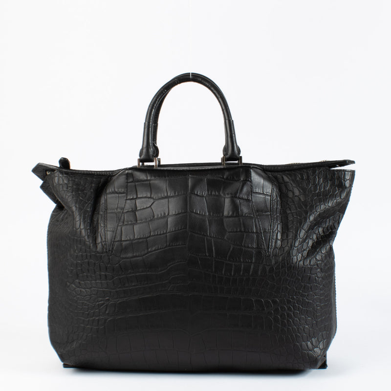 Alexander Wang Black Crocodile Embossed Tote Bag