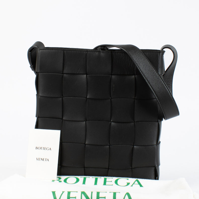 Bottega Veneta Black Cassette Messenger Bag