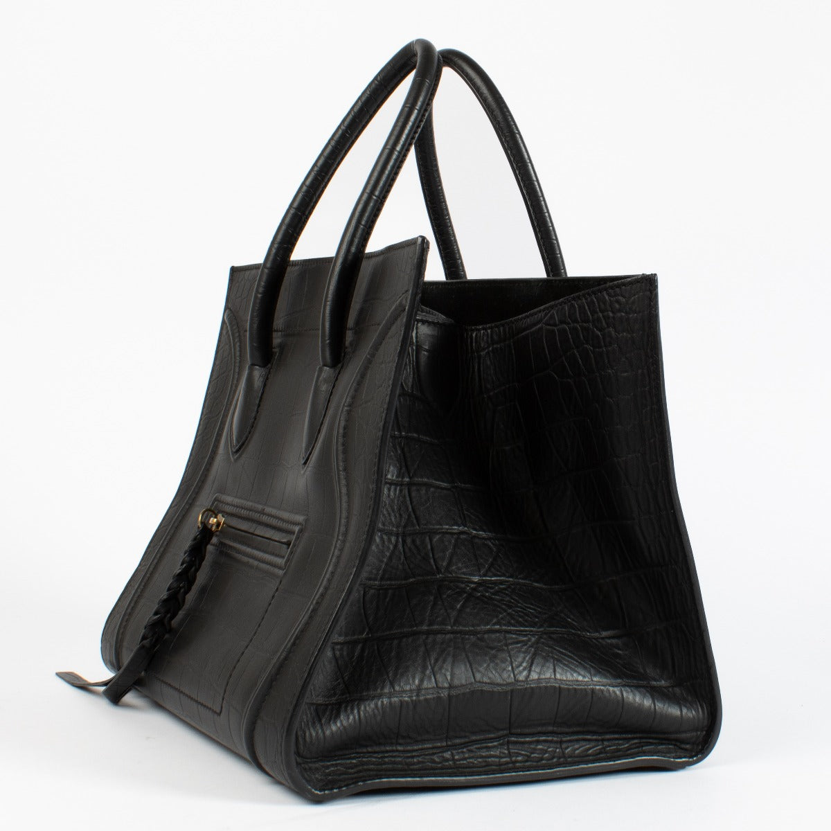 Authentic preloved Celine Black Crocodile Embossed Medium Luggage Phantom on Labellov.com
