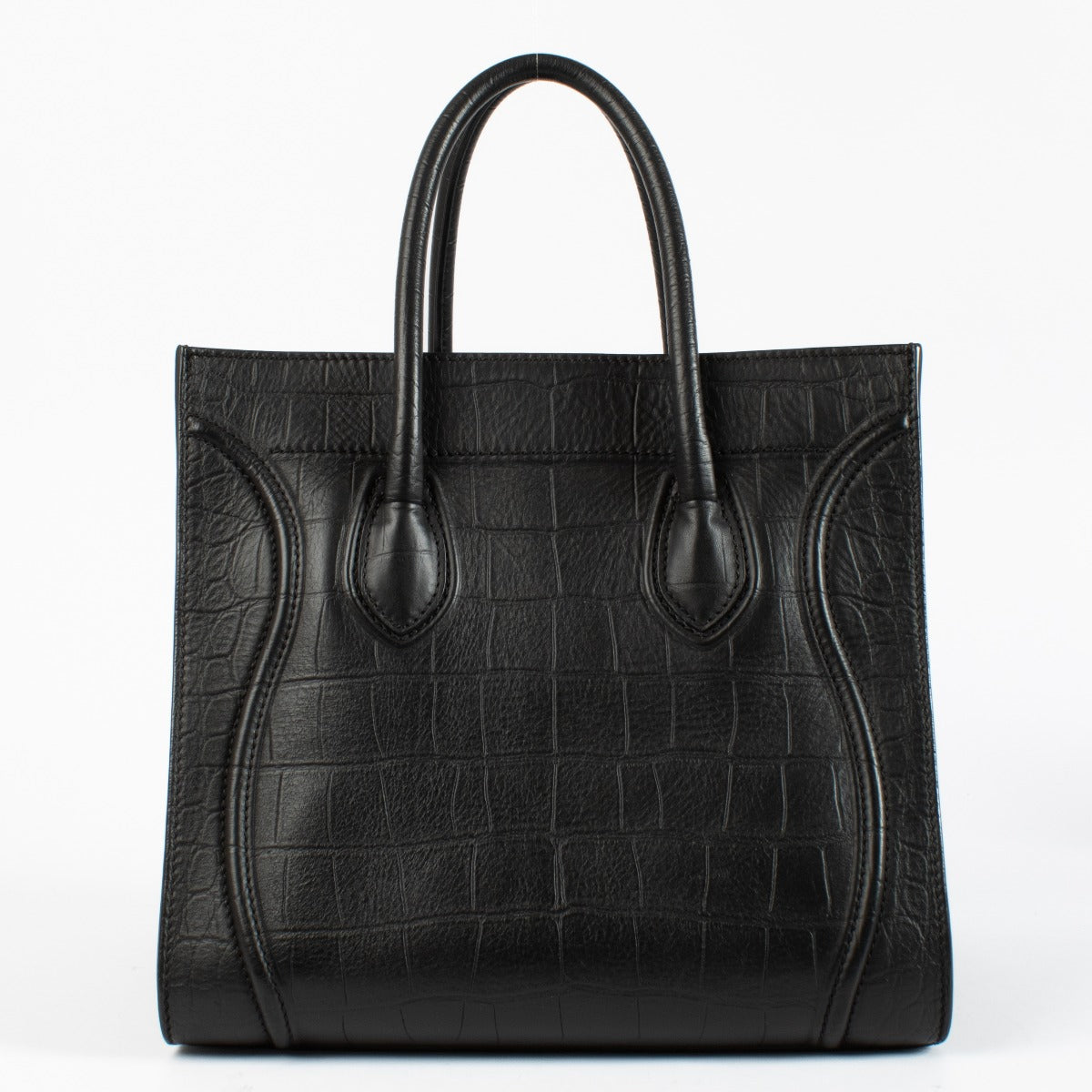 Authentic preloved Celine Black Crocodile Embossed Medium Luggage Phantom on Labellov.com