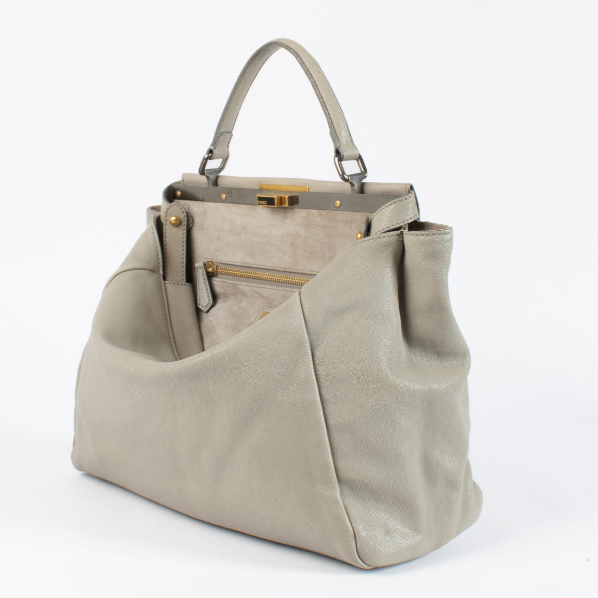 Fendi Grote Peekaboo van grijs geitenleer