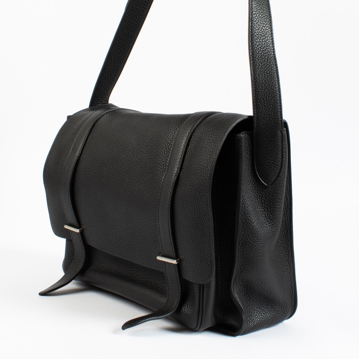 Shop 100% authentic second hand Hermès black Top Handle Steve Bag on Labellov.com