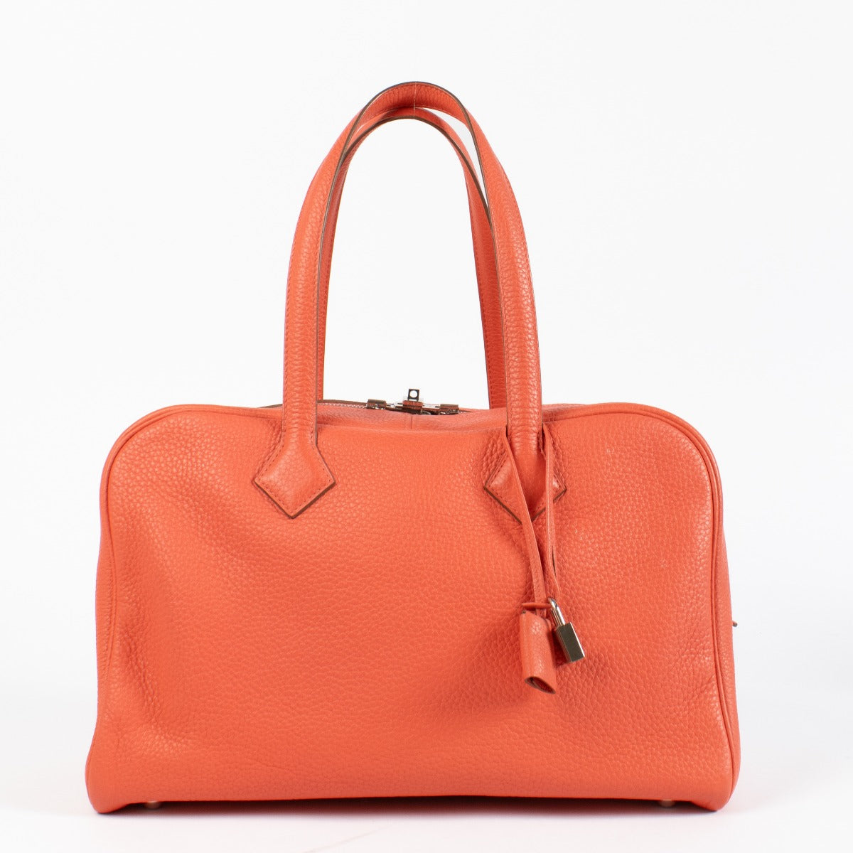 Authentic pre-loved Hermès Victoria II 35 Pink Taurillon Clémence PHW on Labellov.com
