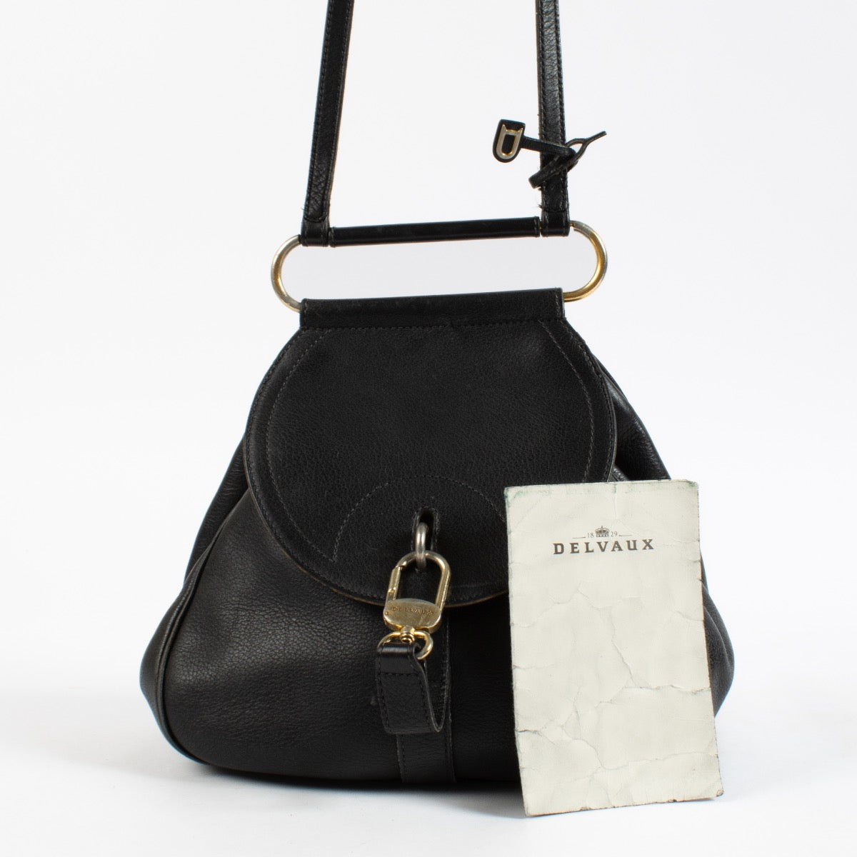 Shop 100% authentic second hand Delvaux Black Cerceau PM Backpack on Labellov.com