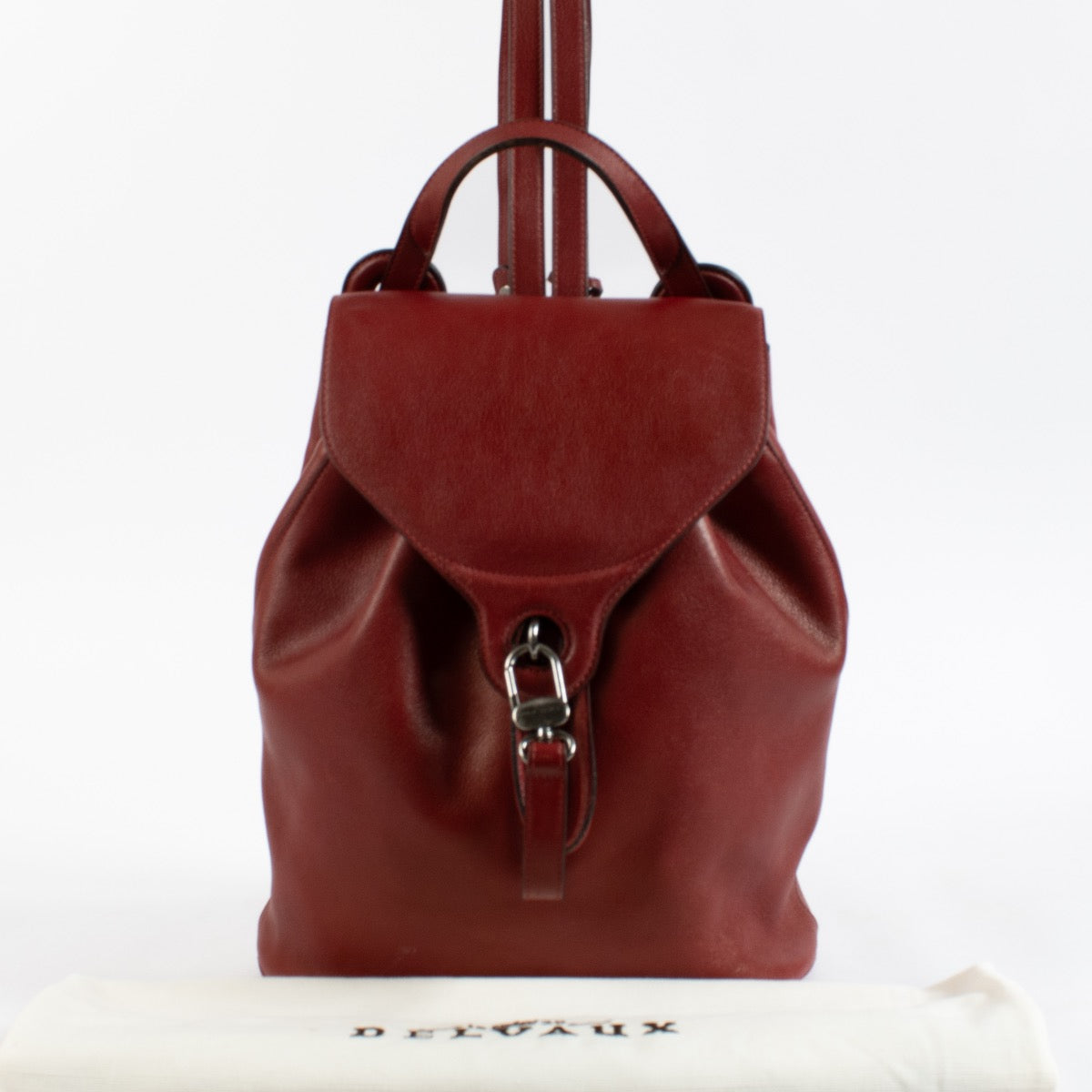 shop authentic Delvaux Burgundy Soleil Backpack on www.labellov.com