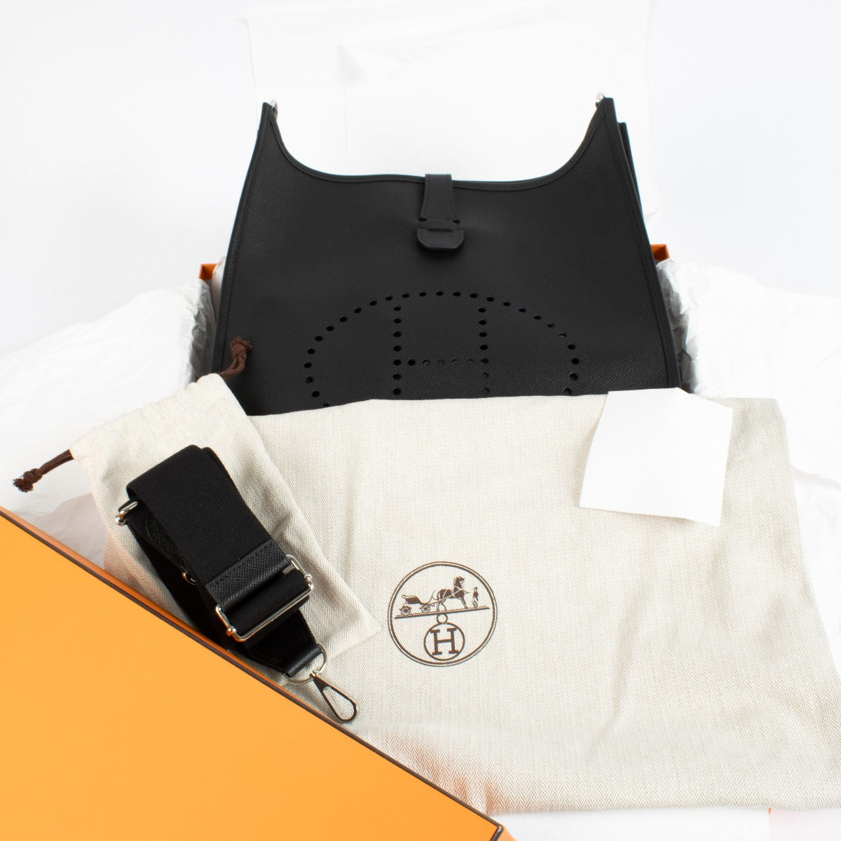 Hermès Evelyne 33 Black Epsom PHW