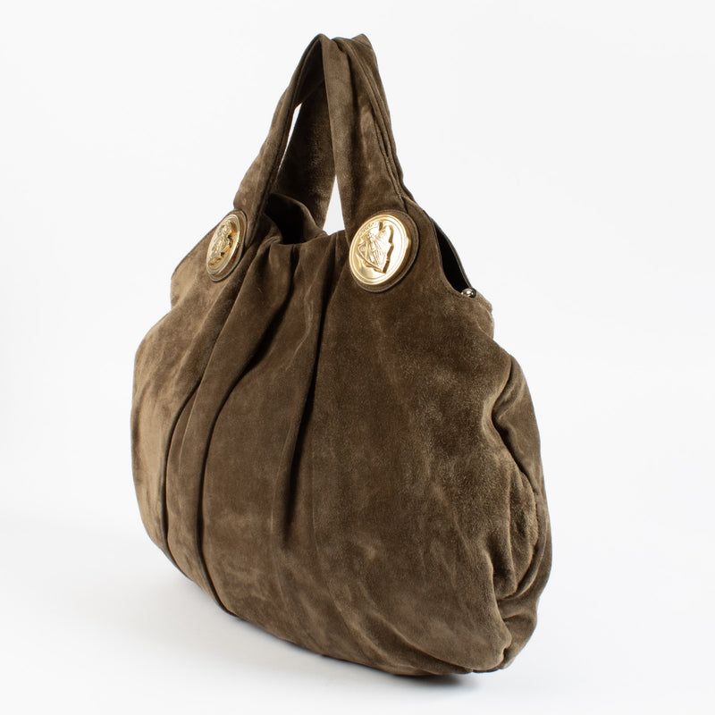 Shop authentic Gucci Camel Suede Hysteria Hobo Bag on www.labellov.com