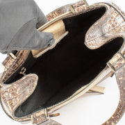 Shop authentic Salvatore Ferragamo Double Gancini Side Buckle Tote Crocodile Embossed Leather on www.labellov.com
