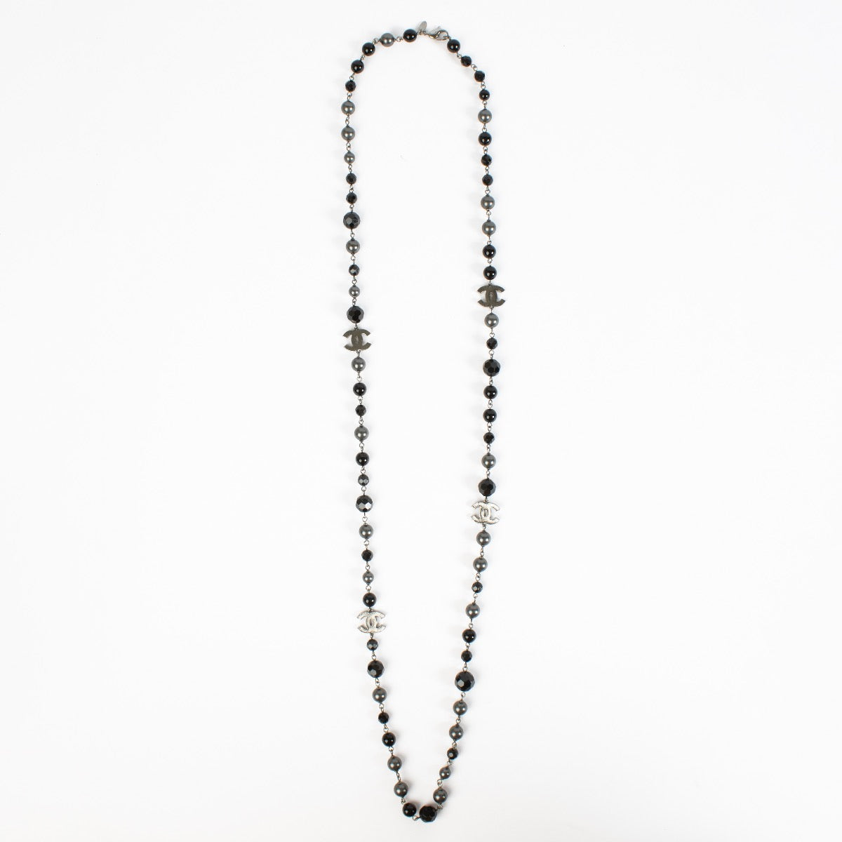 Shop 100% authentic second hand Chanel 10V Black CC Bead Long Necklace on Labellov.com