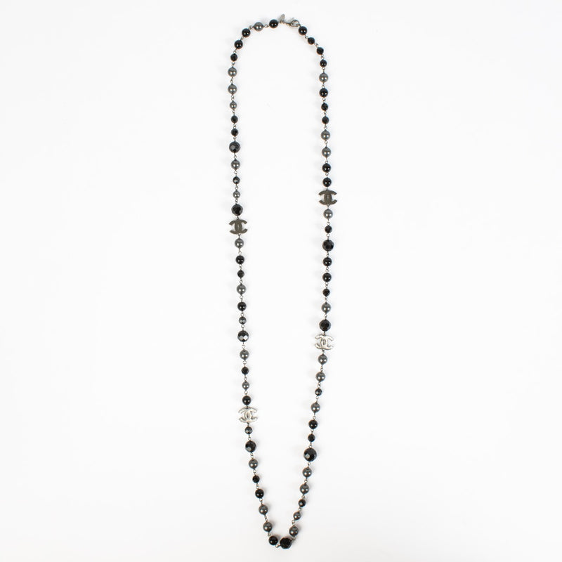 Shop 100% authentic second hand Chanel 10V Black CC Bead Long Necklace on Labellov.com
