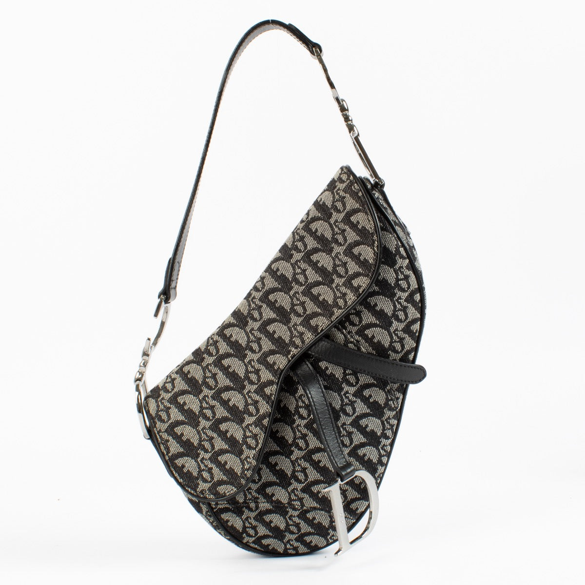 Shop 100% authentic second hand Christian Dior Black Oblique Vintage Saddle Bag on Labellov.com