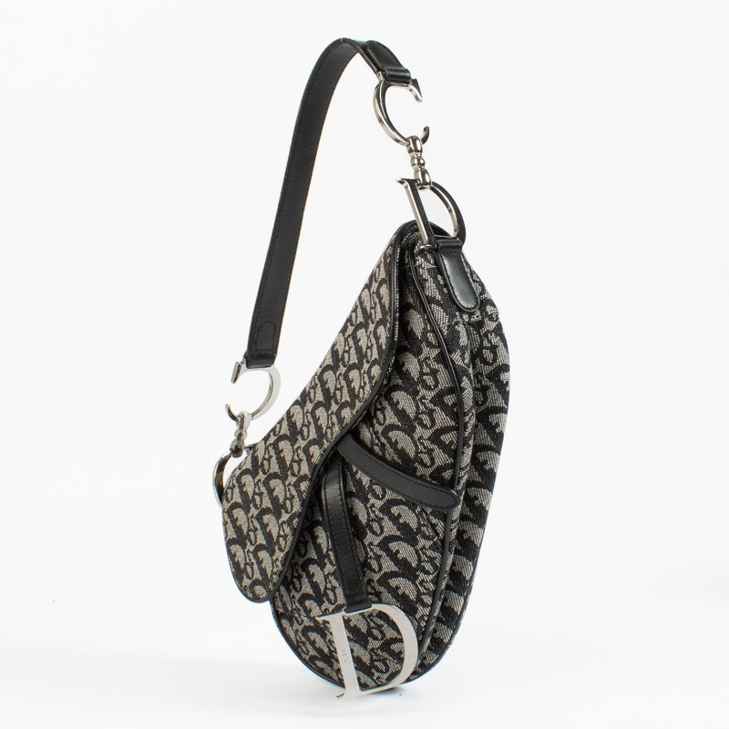 Shop 100% authentic second hand Christian Dior Black Oblique Vintage Saddle Bag on Labellov.com