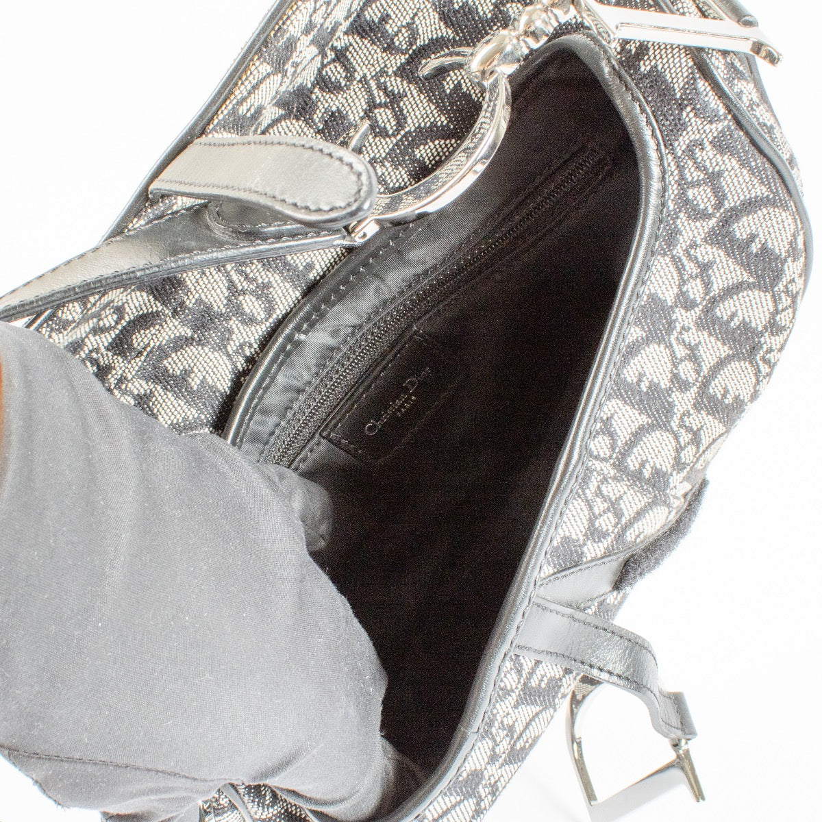 Shop 100% authentic second hand Christian Dior Black Oblique Vintage Saddle Bag on Labellov.com