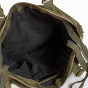 Authentic Second Hand Balenciaga Green Suede Medium City Bag on Labellov.com