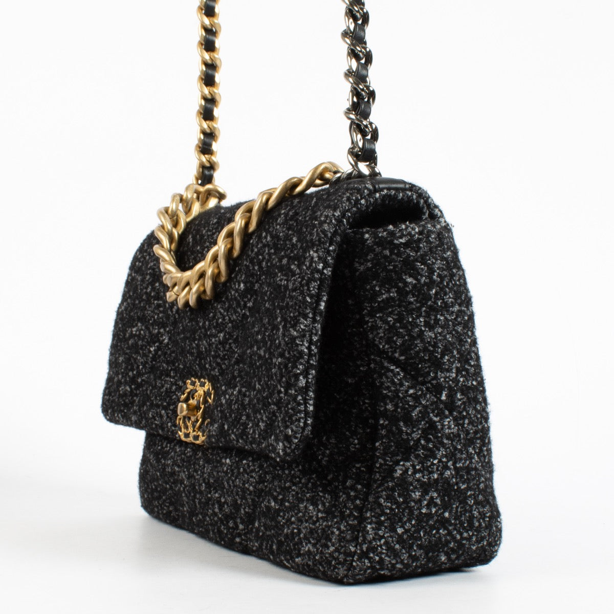 Authentic Second Hand Chanel Tweed Medium Chanel 19 Bag on Labellov.com