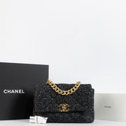 Authentic Second Hand Chanel Tweed Medium Chanel 19 Bag on Labellov.com