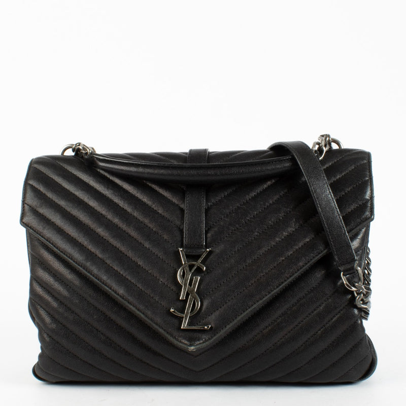 Authentic Second Hand Saint Laurent Black Large College Bag on Labellov.com