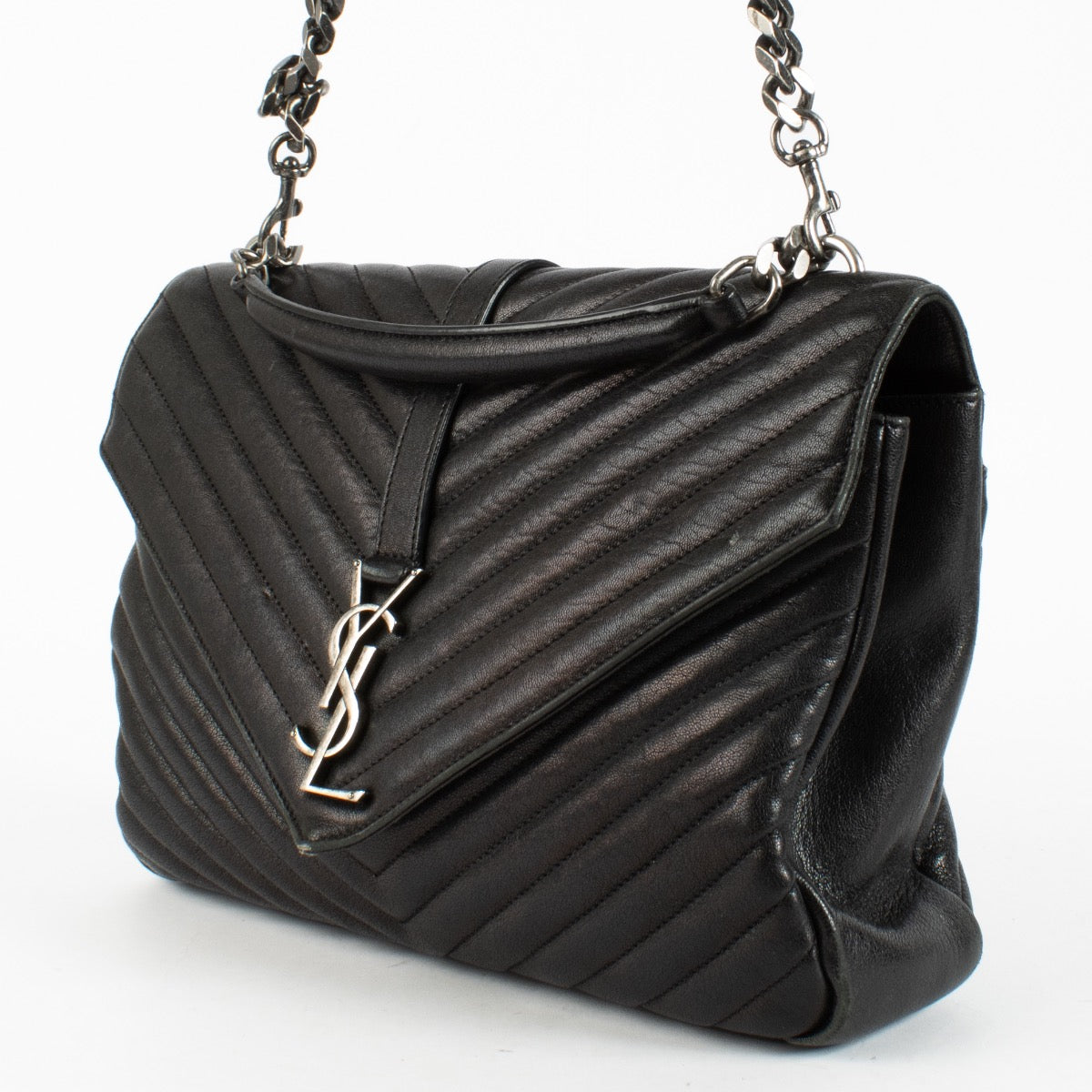 Authentic Second Hand Saint Laurent Black Large College Bag on Labellov.com