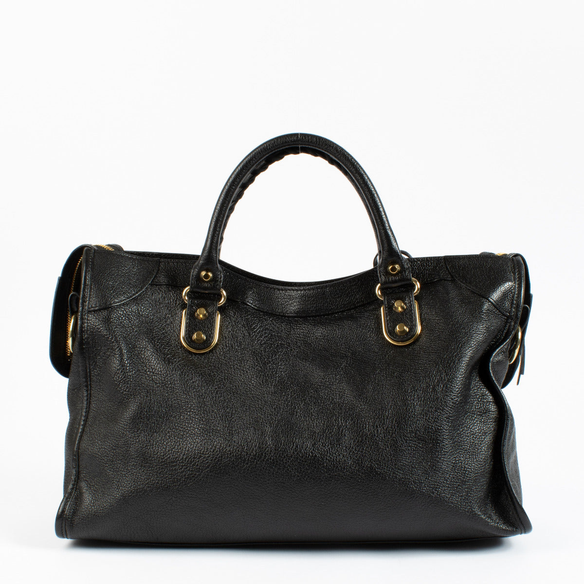 Balenciaga Black Metallic Edge Medium City Bag