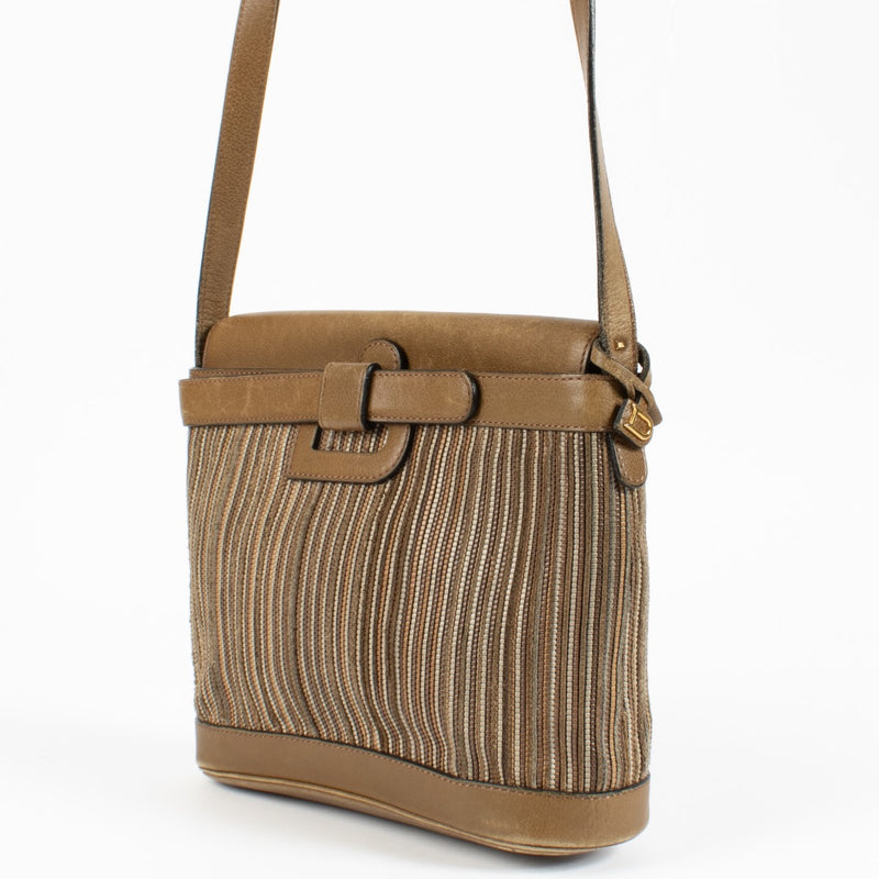 Shop authentic Delvaux Beige Toile De Cuir Crossbody bag on www.labellov.com