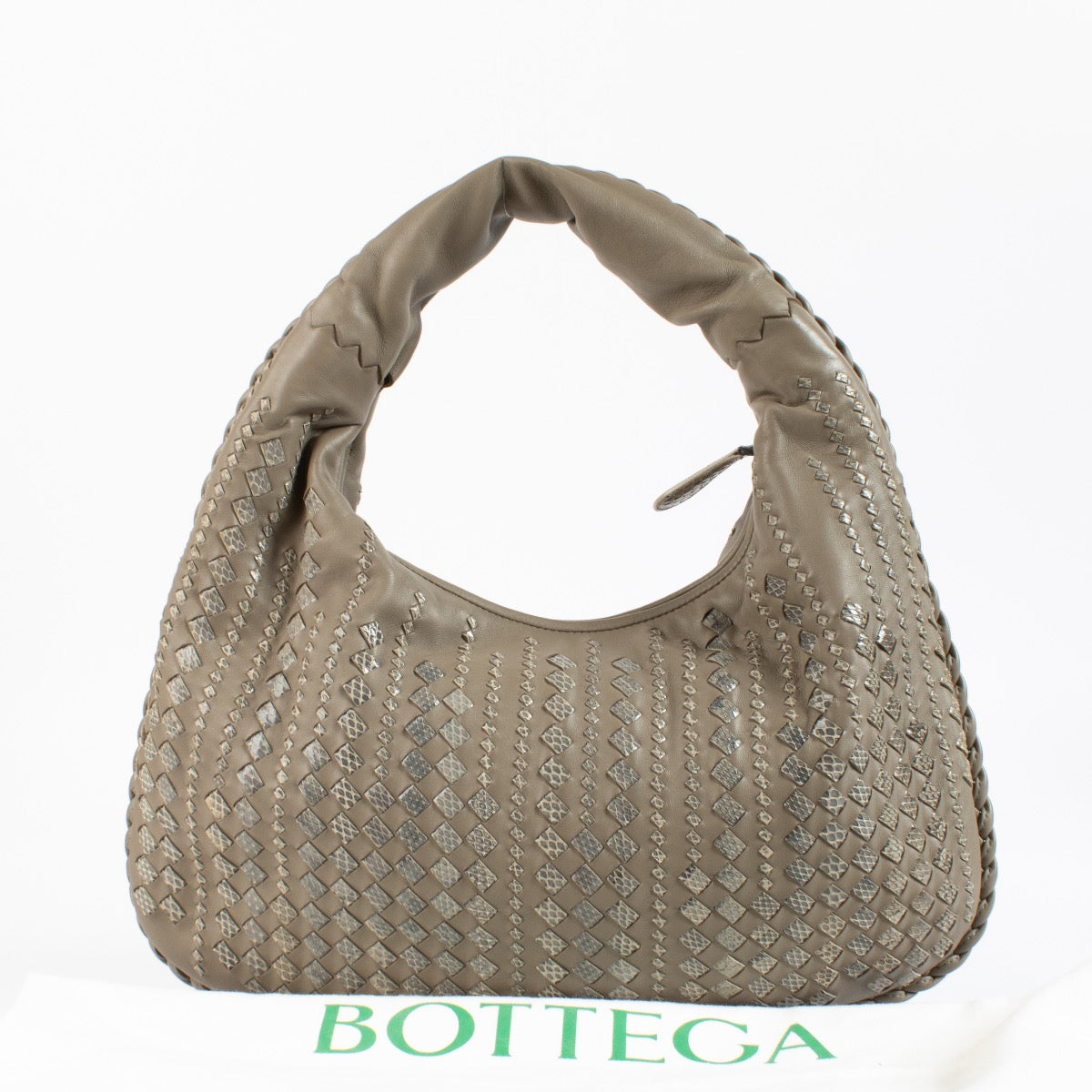 Shop 100% authentic second hand Bottega Veneta Taupe Python Hobo Bag on Labellov.com