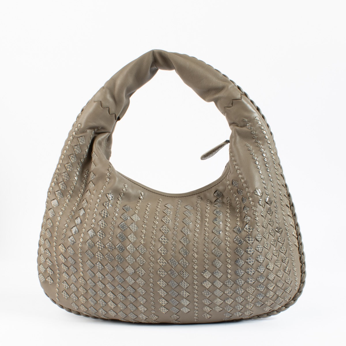 Shop 100% authentic second hand Bottega Veneta Taupe Python Hobo Bag on Labellov.com
