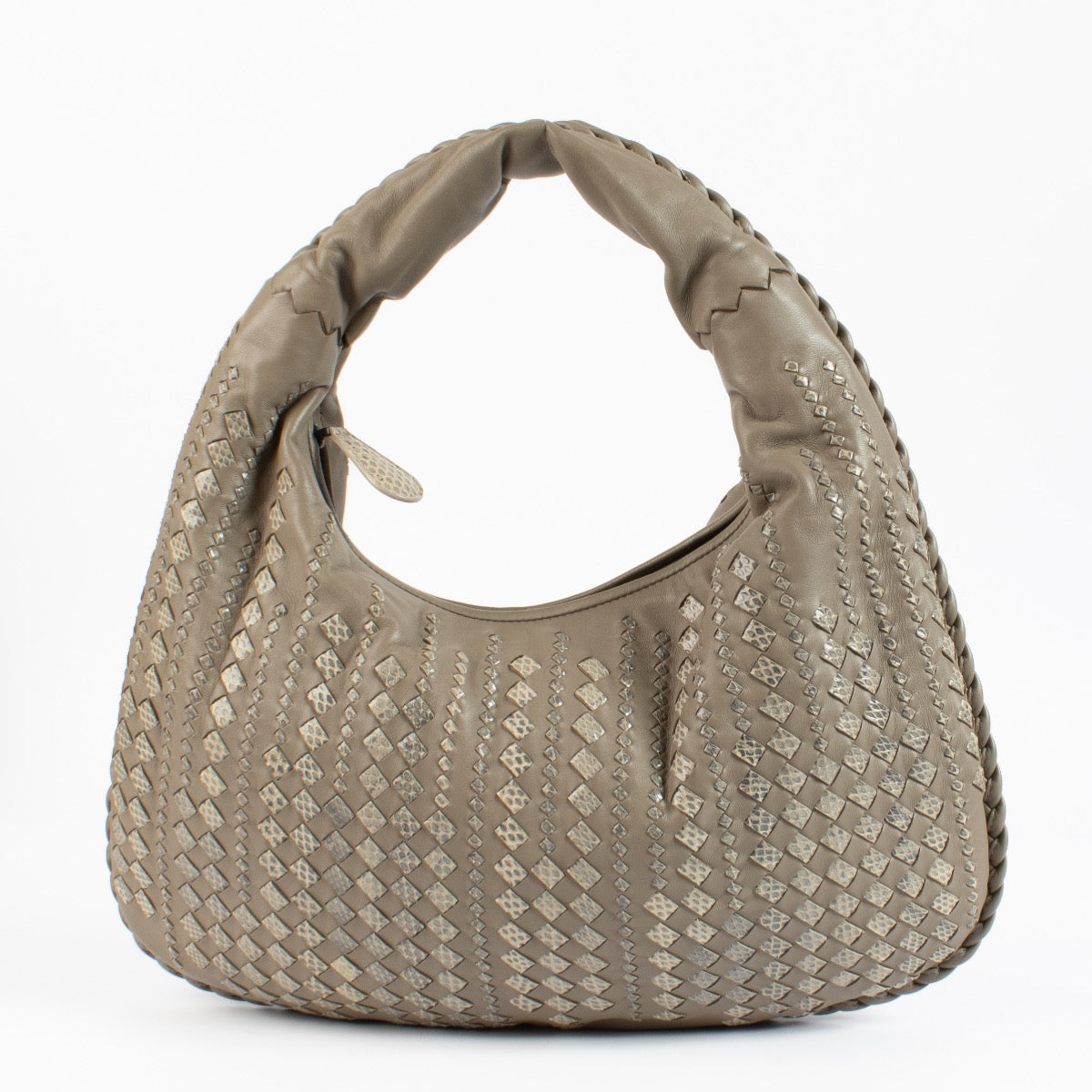 Shop 100% authentic second hand Bottega Veneta Taupe Python Hobo Bag on Labellov.com