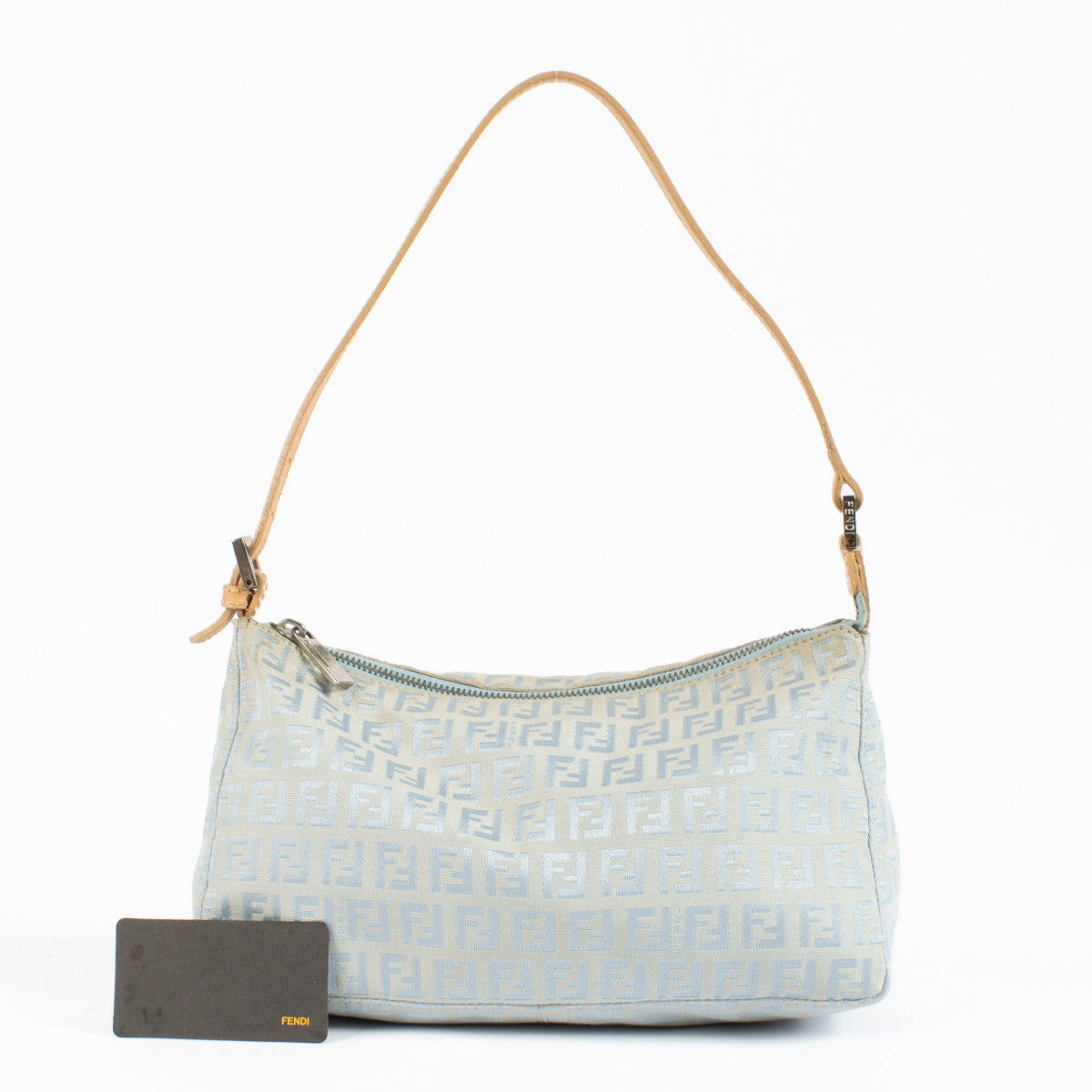 Fendi Blue Zucca Cloth Shoulder Bag