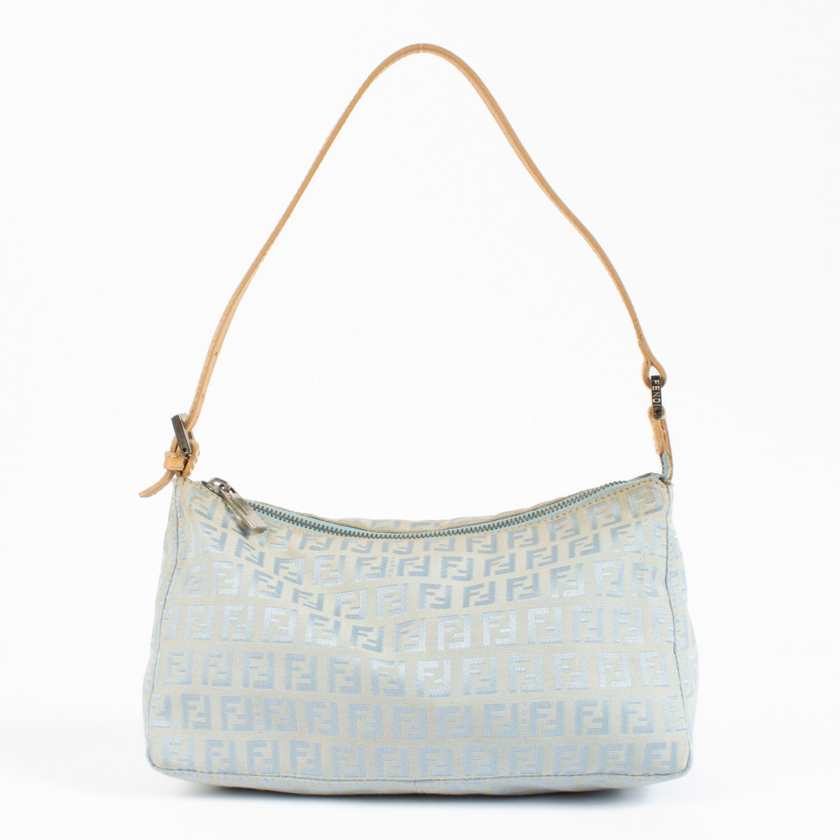 Fendi Blue Zucca Cloth Shoulder Bag