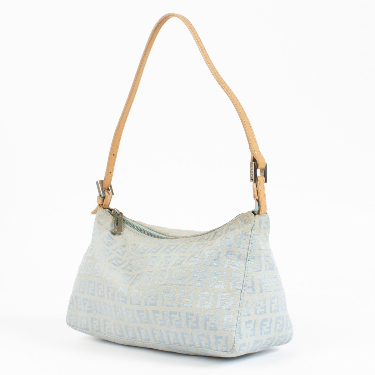 Fendi Blue Zucca Cloth Shoulder Bag