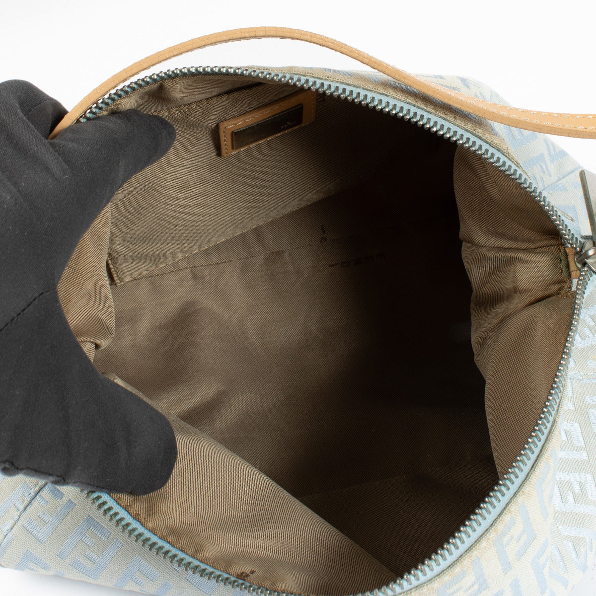 Fendi Blue Zucca Cloth Shoulder Bag