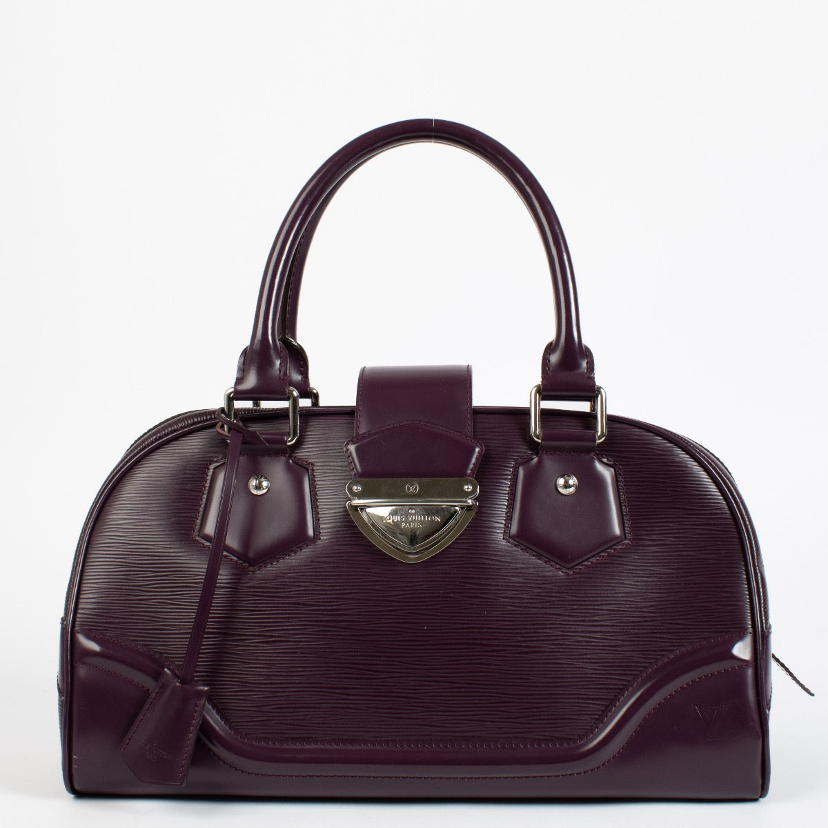 authentic preloved Louis Vuitton Cassis Epi Leather Montaigne GM Bowling Bag on Labellov.com