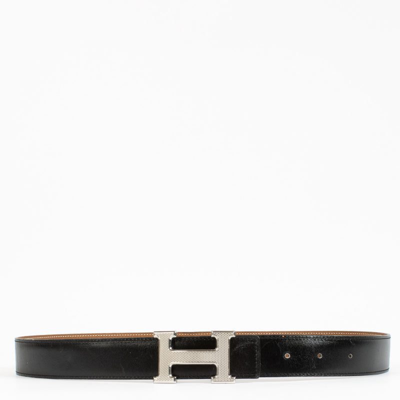 Hermès H Buckle Gold and Black Belt - size 85